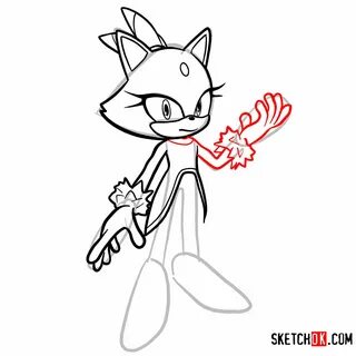 How to draw Blaze the Cat Sonic the Hedgehog - Sketchok easy