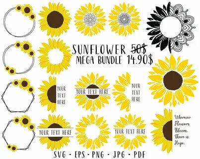 Sunflower MEGA Bundle Sunflower Decal Sunflower Wedding Sunf