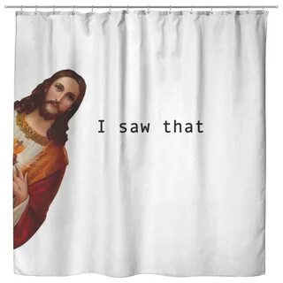 Jesus Peeking Shower Curtain Jōki MEMES