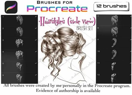 Procreate brushes hair Procreate Hairstyle brushes Etsy Real