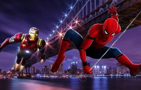 Обои Bridge, New York, Night, Iron Man, Tony Stark, Peter Pa