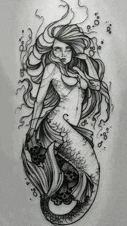 Pin by Мария Бахчеванска on Linear Mermaid tattoo designs, M