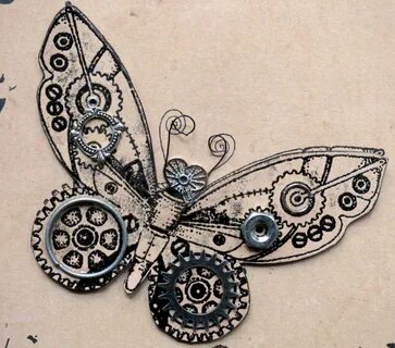 Steampunk Butterfly Steampunk tattoo, Steampunk art drawing,