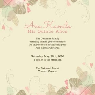 Whimsical Pastels Quinceañera Invitation Flat Cards 5.25 x 5