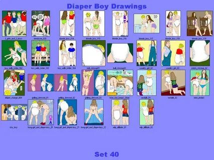Deeker's Diaper Page- Diaper Boy Drawings- Set #040