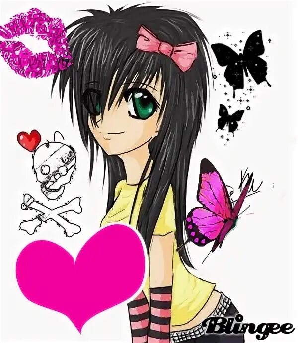 Cute Emo Anime Girl Picture #125987138 Blingee.com