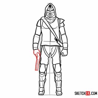 How to draw Cayde-6 Destiny - Sketchok easy drawing guides