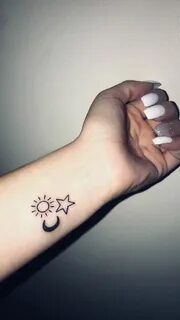 Small Tattoo Idea Moon tattoo wrist, Tiny wrist tattoos, Sma