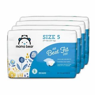 Buy Amazon Brand - Mama Bear Best Fit Diapers Size 5, 124 Co