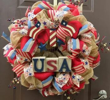 SALE Patriotic Deco Mesh Wreath 4th of July Deco Mesh Etsy D