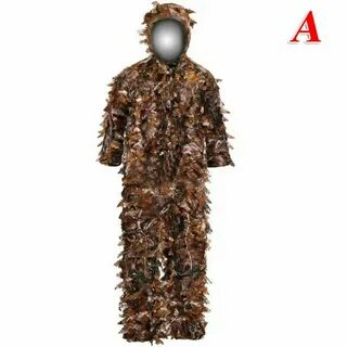3D Leafy Ghillie Suit Camo Hunting Suit Camouflage Jacket Pants Breathable ...