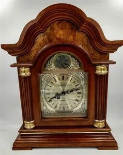 Large Beautiful Tempus Fugit Wood Clock Westminster Chime Qu