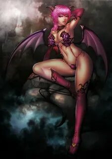 Wings Succubus Demons Horns Pink Hair Red Eyes 212 by Ivanka