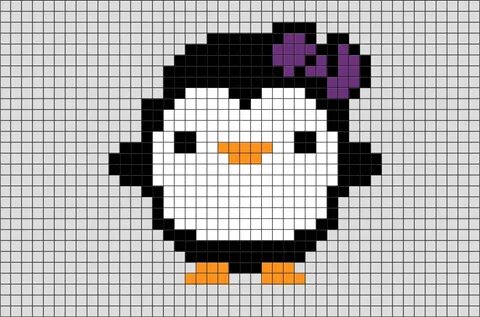 Kawaii Pixel Art Penguin All in one Photos