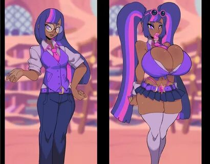 twilight sparkle, human, alternate hairstyle, areola, ass, before and after...