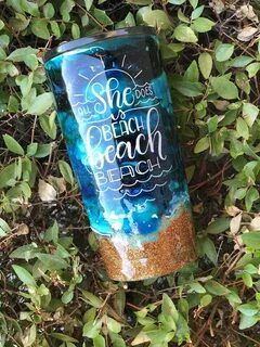 Beach Beach Beach glitter tumbler Etsy Custom tumbler cups, 