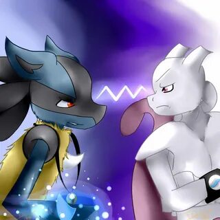 Mewtwo Vs Lucario Wallpaper. Mewtwo Vs Lucario By Kjblues On