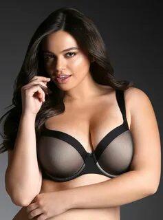 Smooth, lightly lined microfiber nude cups with a sexy black mesh overlay.....