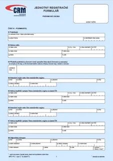 Jednotný registrační formulář - Právnická osoba BusinessInfo