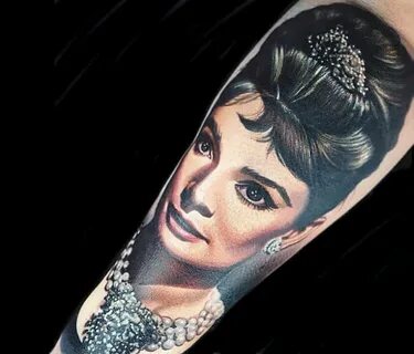 Audrey Hepburn portrait tattoo by Nikko Hurtado No. 138