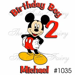 Three Years Old Birthday boy Party Image. Mickey Mouse Iron 