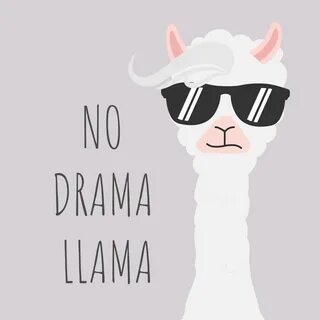 No Drama Llama Надписи, Смешные валентинки, Иллюстрации