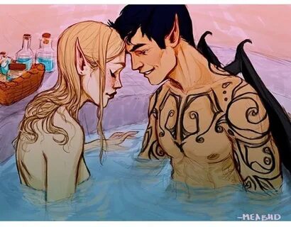 FEYRE AND RHYS BATH SCENE! By meabhd on tumblr A court of mi