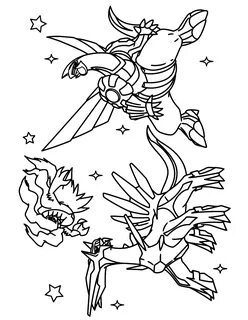 pokemon coloring pages dialga and palkia - Clip Art Library