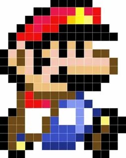 Super Mario: Small Mario Cross stitch or perler pattern Diy 