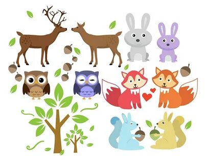 forest animal clipart - forest animals personal and commeric