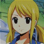 Anime Girl Pixel Art Grid