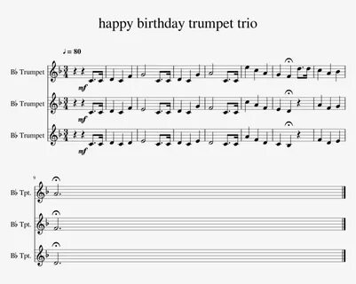 Happy Birthday Trumpet Trio Sheet Music 1 Of 1 Pages - Incre