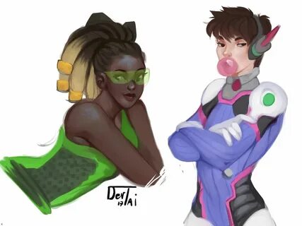 Sooo idk, wanted to draw a female lucio and a male D.va cuz 