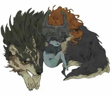 Legend of Zelda Twilight Princess art Wolf Link and Midna (i