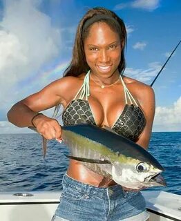 US ebony girl with big boobs fishing and hunting NN - 99 Pic