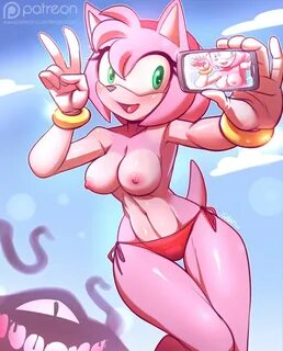 Xbooru - 1girl 2017 amy rose anthro anthrofied areola being 