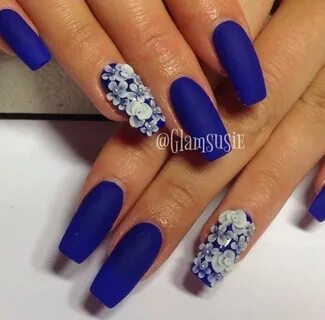 Pin by Rosalina on Dark Blue Quinceañera Blue nail art desig