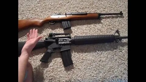 AR-15 vs. Ruger Mini 14 - YouTube
