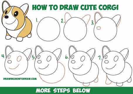 How to Draw a Cute Corgi (Cartoon / Kawaii / Chibi) Easy Ste