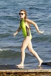 Lindsay Lohan In Neon Yellow Swimsuit -08 GotCeleb