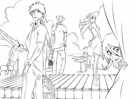 Bleach At The Beach Lineart by l3xxybaby Coloring pages, Jun