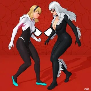Spider Gwen and Black Cat by Liberated-Gus.deviantart.com on