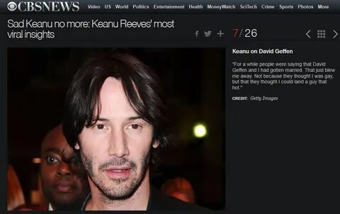 Keanu Reeves Addressing Gay Rumors - RandomOverload