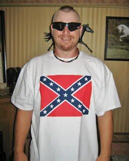 Literally just a white guy wearing a confederate flag t-shir