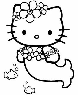 Free Coloring Pages Hello Kitty Mermaid : Hello kitty mermai