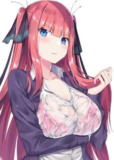 kanikou go-toubun no hanayome nakano nino asian female blue 