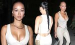 Draya Michele puts on a busty in a waistcoat-inspired crop-t