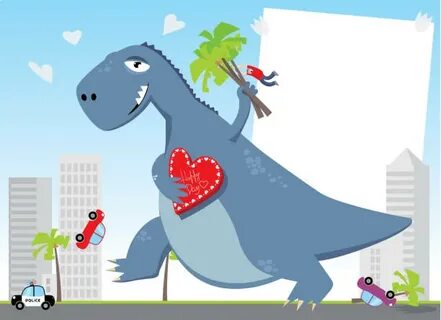 Dinosaur Valentine Cards Сток видеоклипы - iStock