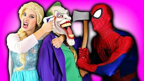 Frozen Elsa THANK YOU! w Spiderman Belle Maleficent Joker Sm