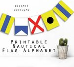 Nautical Flags Alphabet Printable. Instant download. Printab